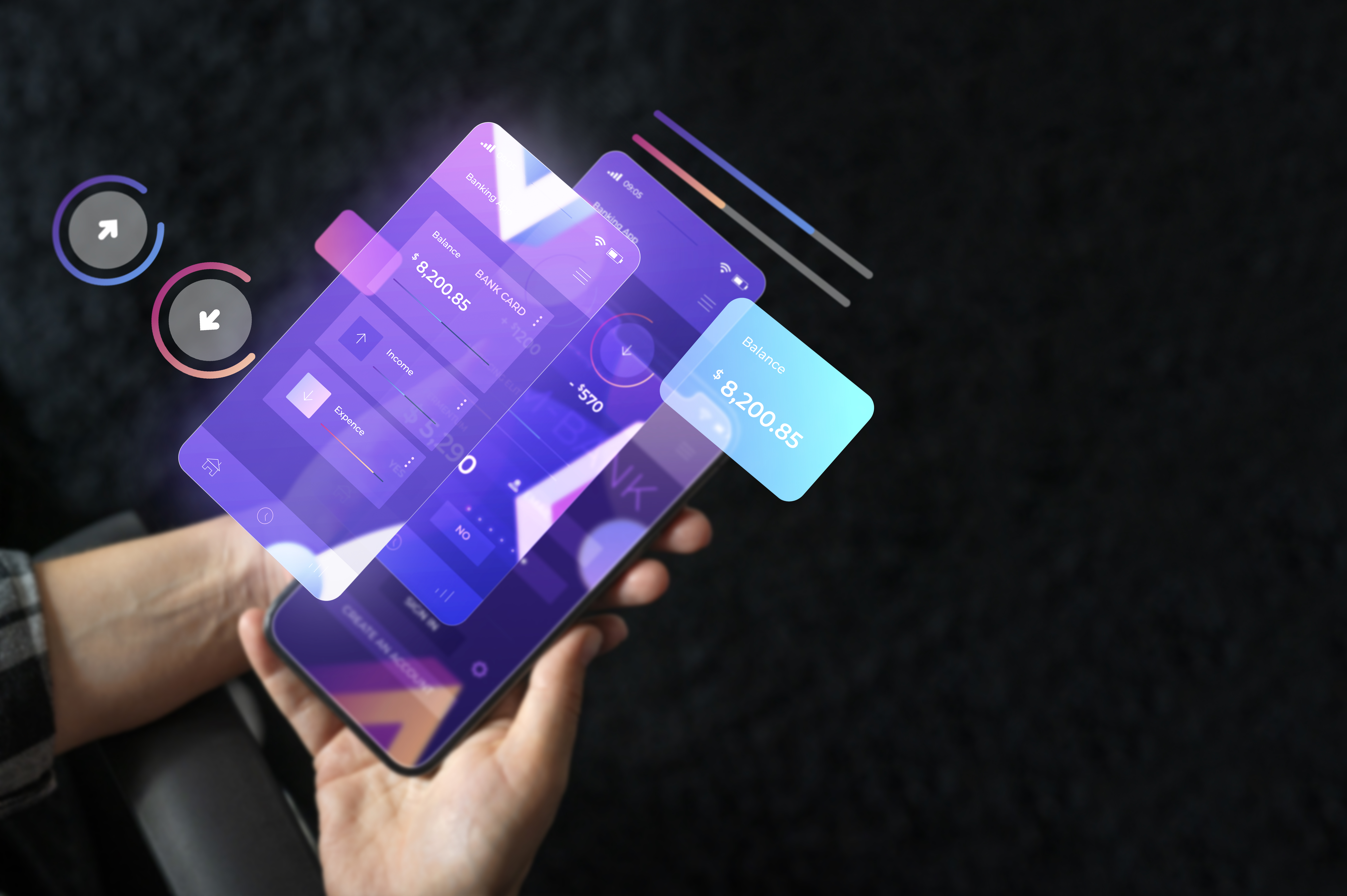 Tela de smartphone exibindo elementos de protótipo digital como parte do processo de design de produto